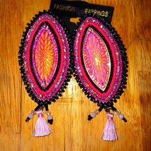 Beaded handmade bling earrings